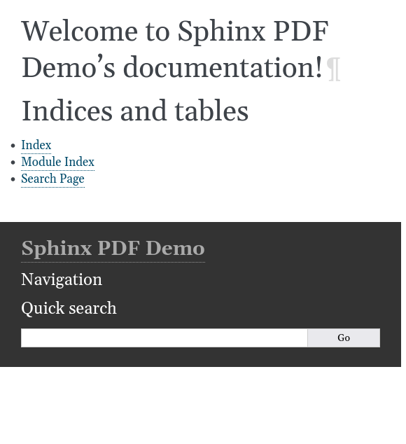Sphinx default HTML output